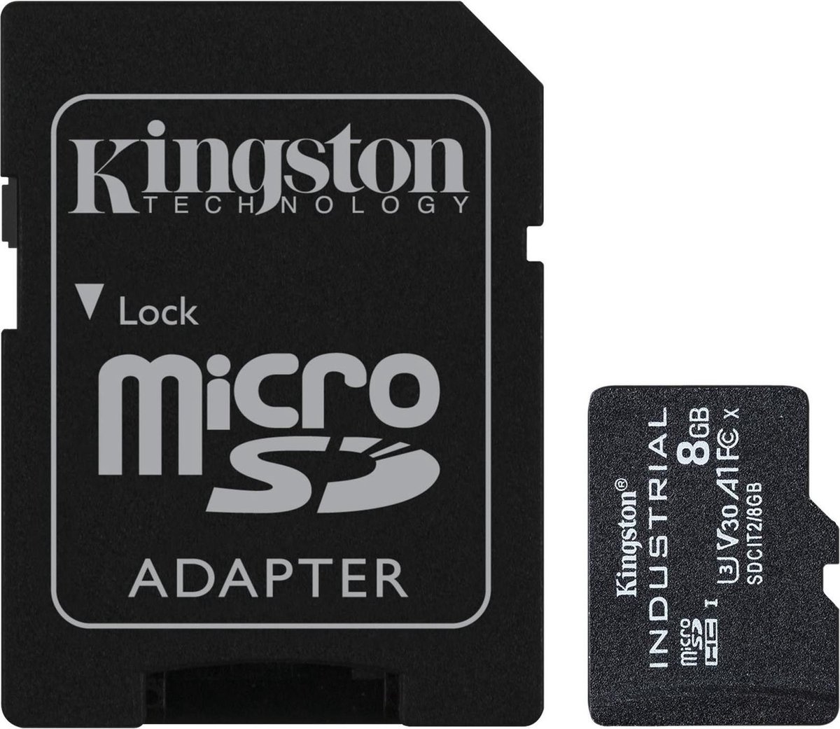 Kingston Industrial microSDHC 8GB Incl. SD adapter, Klasse 10, UHS-I, U3, V30, A1