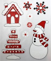 stickervel kerst 28,5 x 34,5 cm rood/wit 8-delig