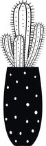 muursticker Cactus 35 x 100 cm vinyl zwart/wit