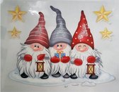 sticker kerstkabouters 28,5 x 34,5 cm rood/wit/grijs