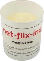 kaars Net-flix-ing 7,5 x 12 cm wax wit