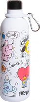 drinkfles BT21 junior 500 ml 7 x 25 cm RVS wit