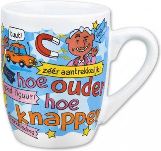 mok cartoon-stijl man knap keramiek 325 ml blauw