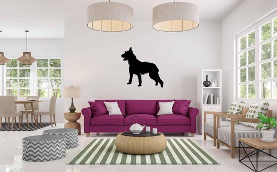 Silhouette hond - Bouvier Des Ardennes - S - 45x47cm - Zwart - wanddecoratie