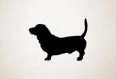 Silhouette hond - Basset Hound - M - 60x82cm - Zwart - wanddecoratie