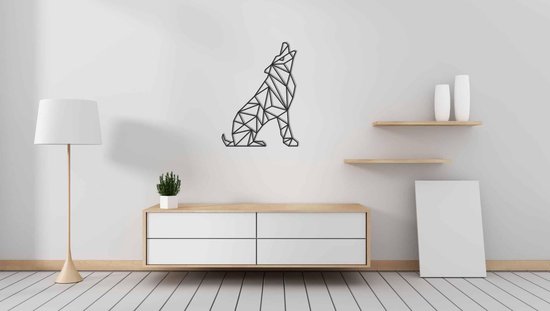 Line Art - Wolf 7 - S - 60x44cm - décoration murale géométrique