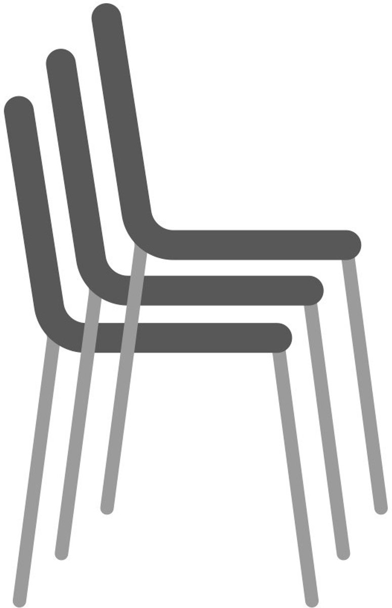 Lesli Living Bistrostoel Bella - Zwart - 52x55x85cm
