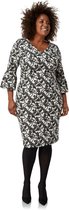 Jacquard jurk met V-hals