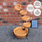 Fontaine de jardin - Énergie solaire - Oranje/ Marron - 4 niveaux - 2,8 W / 8 V - Panneau solaire à broche de terre GRATUIT
