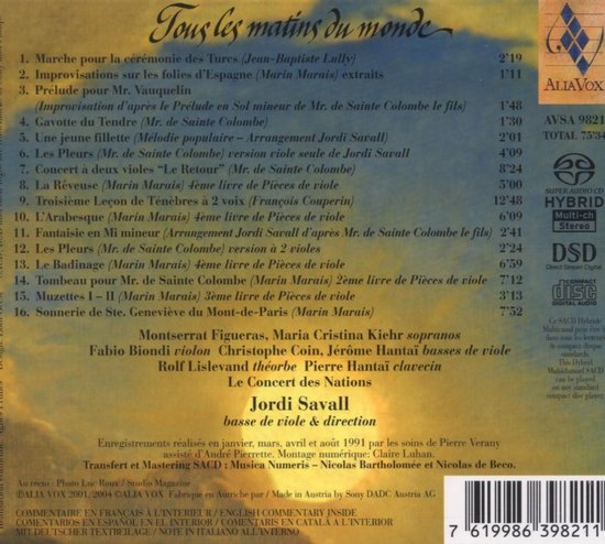 Les Concert Des Nations Figueras - Bof Tous Les Matins Du Monde (Super Audio CD) - Les Concert Des Nations Figueras