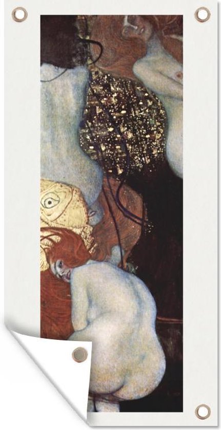 Affiche clôture Poisson rouge - Gustav Klimt - 100x200 cm - Toile de jardin