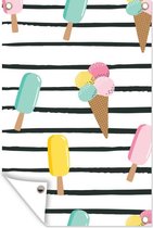Décoration de jardin Été - Glace - Pastel - 40x60 cm - Affiche de jardin