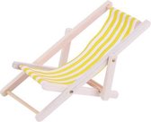 2 STUKS 1:12 Strand Lounge Stoel Simulatie Model Outdoor Strand Scène Schieten Props Kan Worden Gevouwen (Geel)