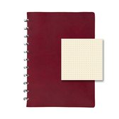 Atoma PUR format A4 dot grille cuir rouge 144 pages
