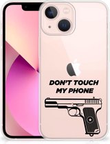 Back Case Siliconen Hoesje Geschikt voor iPhone13 mini Telefoonhoesje Pistol Don't Touch My Phone