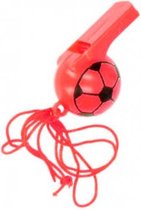 voetbalfluitje jongens 25 cm rood 2-delig