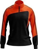 Masita | Trainingsjack Dames - Forza Sportvest - Warm bij Koud weer - Steekzakken - BLACK/ORANGE - 42