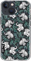 Casetastic Apple iPhone 13 mini Hoesje - Softcover Hoesje met Design - Laughing Baby Elephants Print