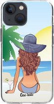 Casetastic Apple iPhone 13 mini Hoesje - Softcover Hoesje met Design - Mermaid Brunette Print