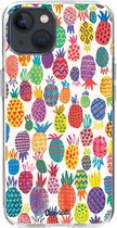 Casetastic Apple iPhone 13 Hoesje - Softcover Hoesje met Design - Happy Pineapples Print