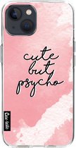 Casetastic Apple iPhone 13 Hoesje - Softcover Hoesje met Design - Cute But Psycho Pink Print