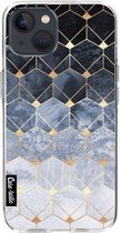 Casetastic Apple iPhone 13 Hoesje - Softcover Hoesje met Design - Blue Hexagon Diamonds Print