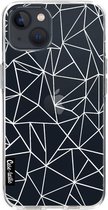 Casetastic Apple iPhone 13 Hoesje - Softcover Hoesje met Design - Abstraction Outline White Transparent Print