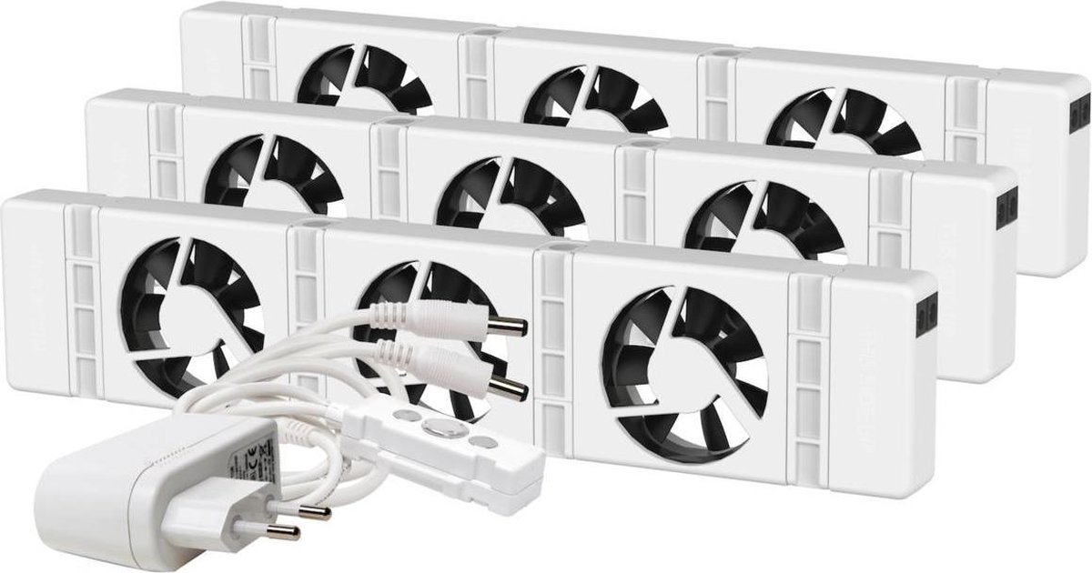 SpeedComfort Radiator Ventilator Trio set – Universeel - Geschikt voor standaard, smalle en enkelplaats radiatoren en convectoren – Magnetisch