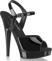 Fabulicious - SULTRY-609 Sandaal met enkelband, Paaldans schoenen - US 10 - 40 Shoes - Zwart