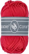 Durable Coral mini red (316) - pendikte 2,5 a 3,5mm - 1 mini bolletje van 20 gram - looplengte 50 meter - genoeg voor klein project .