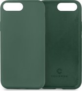 Coverzs Luxe Liquid Silicone case geschikt voor Apple iPhone 7 Plus / 8 Plus hoesje - Groen - Geschikt voor iPhone 8 Plus / 7 Plus case - Dennen groene case - Beschermhoesje - Backcover hoesje - Dennengroen
