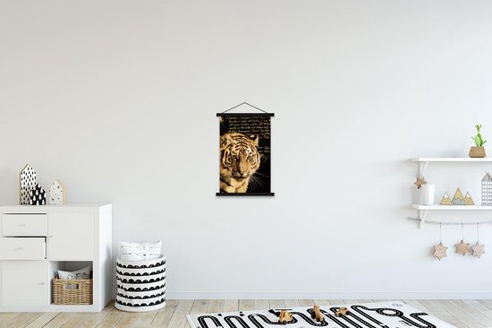 Affiche scolaire - Tigre - Texte - Or - 40x60 cm - Lattes noires