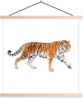 Porte-affiche avec affiche - Affiche scolaire - Tigre - Oranje - Zwart - 40x40 cm - Lattes vierges