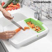 InnovaGoods - Uitschuifbare 3-in-1 snijplank met dienblad, opvangbak en afdruiprek - Verwijderbare lade - Keukenafdruiprek