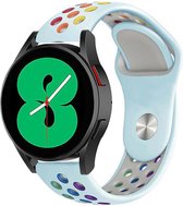 Samsung Galaxy Watch bandje - Watch4 & Watch5 - Lichtblauw kleurrijk sport bandje geschikt voor Samsung Galaxy Watch 4 & Watch 4 Classic & Samsung Galaxy Watch 5 & Watch 5 Pro - Si