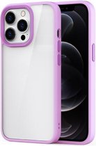 Ming Shield Hybrid Frosted transparante pc + TPU krasvast schokbestendig hoesje voor iPhone 13 Pro (paars)