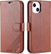 AZNS Schapenvacht Textuur Horizontale Flip Leren Case met Houder & Kaartsleuven & Portemonnee Voor iPhone 13 mini (Bruin)