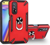 Voor Realme 7 PC + TPU-beschermhoes met 360 graden draaibare ringhouder (rood)