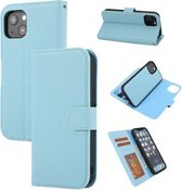 Cross Texture Afneembare Horizontale Flip PU Leren Case met Houder & Kaartsleuven & Portemonnee & Fotolijst Voor iPhone 13 mini (Blauw)