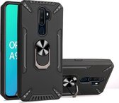 Voor OPPO A9 2020 / A5 2020 pc + TPU-beschermhoes met 360 graden draaibare ringhouder (zwart)