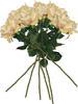 6 pack met Boeketten van Roses 69 CM NATURAL TOUCH met bloem in GEEL 11cm