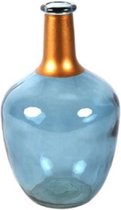 Non-branded Vaas Babet 15 X 25 Cm Glas Blauw/koper