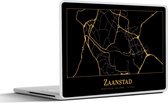 Laptop sticker - 14 inch - Kaart - Zaanstad - Luxe - Goud - Zwart - 32x5x23x5cm - Laptopstickers - Laptop skin - Cover