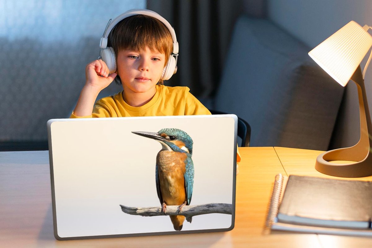 Laptop sticker - 13.3 inch - IJsvogel - Takken - Dieren - 31x22,5cm - Laptopstickers - Laptop skin - Cover
