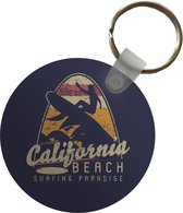 Sleutelhanger - Vintage - Surf - Surfplank - Plastic - Rond - Uitdeelcadeautjes - Vaderdag cadeau - Geschenk - Cadeautje voor hem - Tip - Mannen