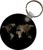 Sleutelhanger - Wereldkaart - Luxe - Goud - Plastic - Rond - Uitdeelcadeautjes