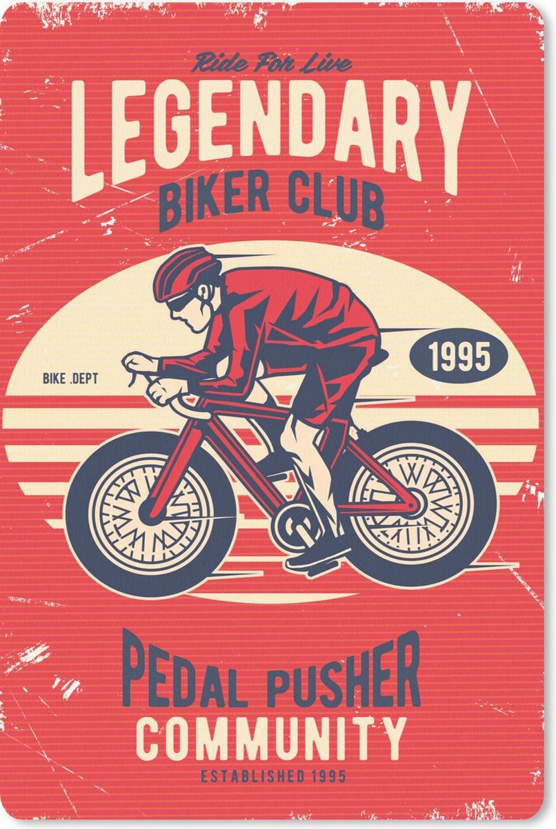 Muismat 18x27 cm - Mousepad Fiets - Wielrenner - Helm - Vintage - Muismatten