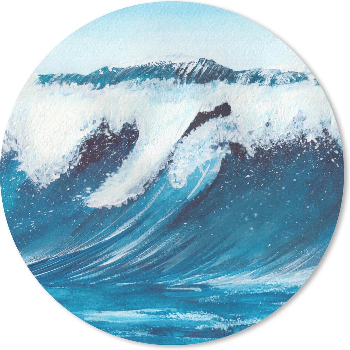 Muismat rond 20x20 cm - Mousepad Golf - Zee - Waterverf - Ronde muismatten