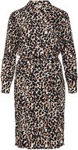 Object Jurk Objpamala L/s Shirt Dress 117 Div 23037651 Black/animal Dames Maat - 38