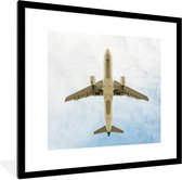Fotolijst incl. Poster - Onderaanzicht van een vliegtuig - 40x40 cm - Posterlijst